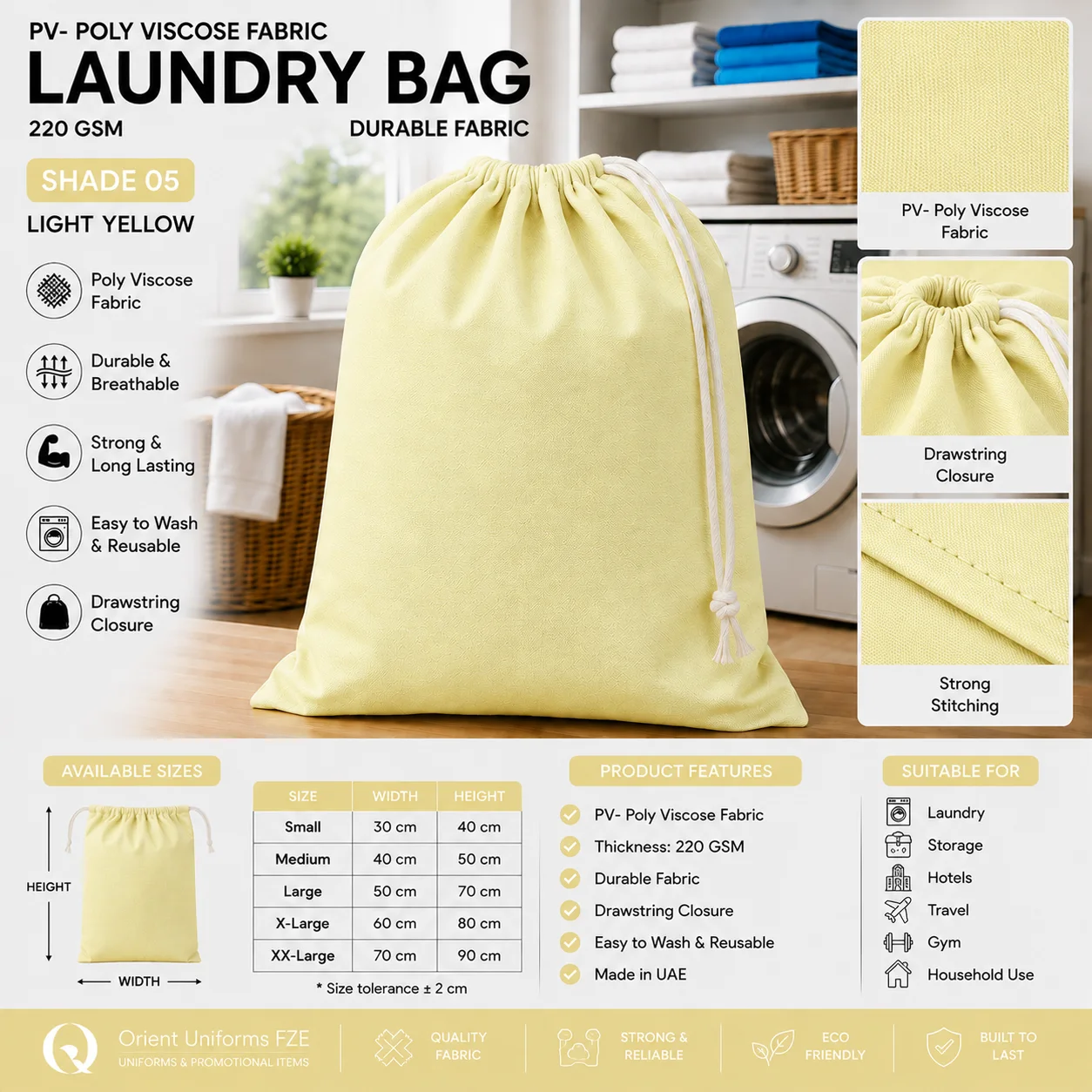 Beige Poly Viscose Housekeeping Laundry Bag Beige Poly Viscose Housekeeping Laundry Bag