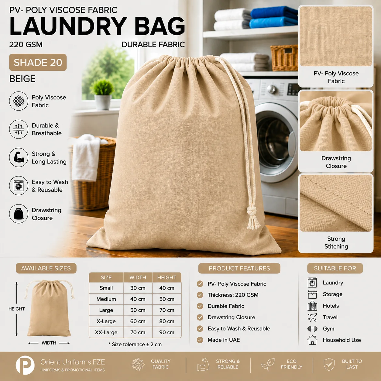 Beige Poly Viscose Linen Collection Bag Beige Poly Viscose Linen Collection Bag