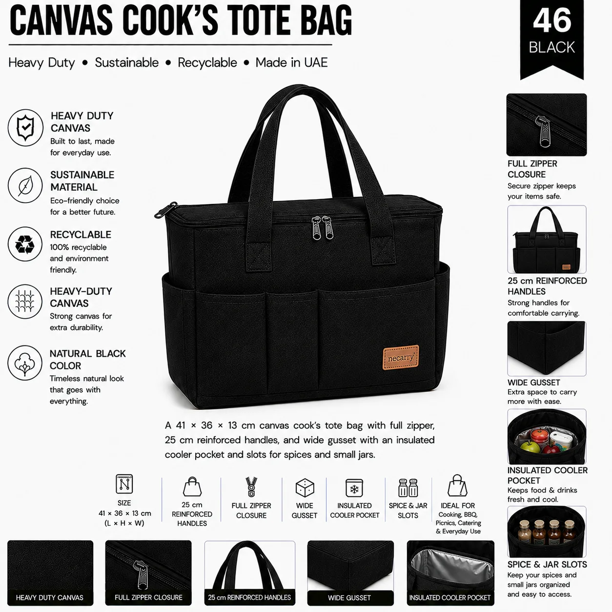 Black canvas corporate shopper