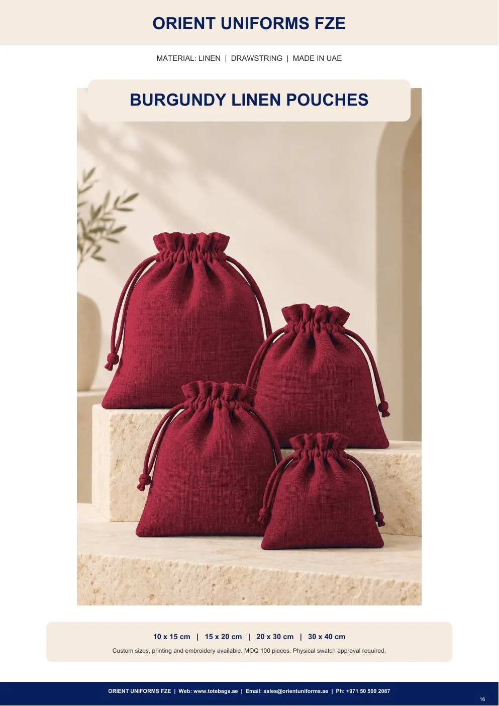 Burgundy Linen Drawstring Pouches Burgundy Linen Drawstring Pouches