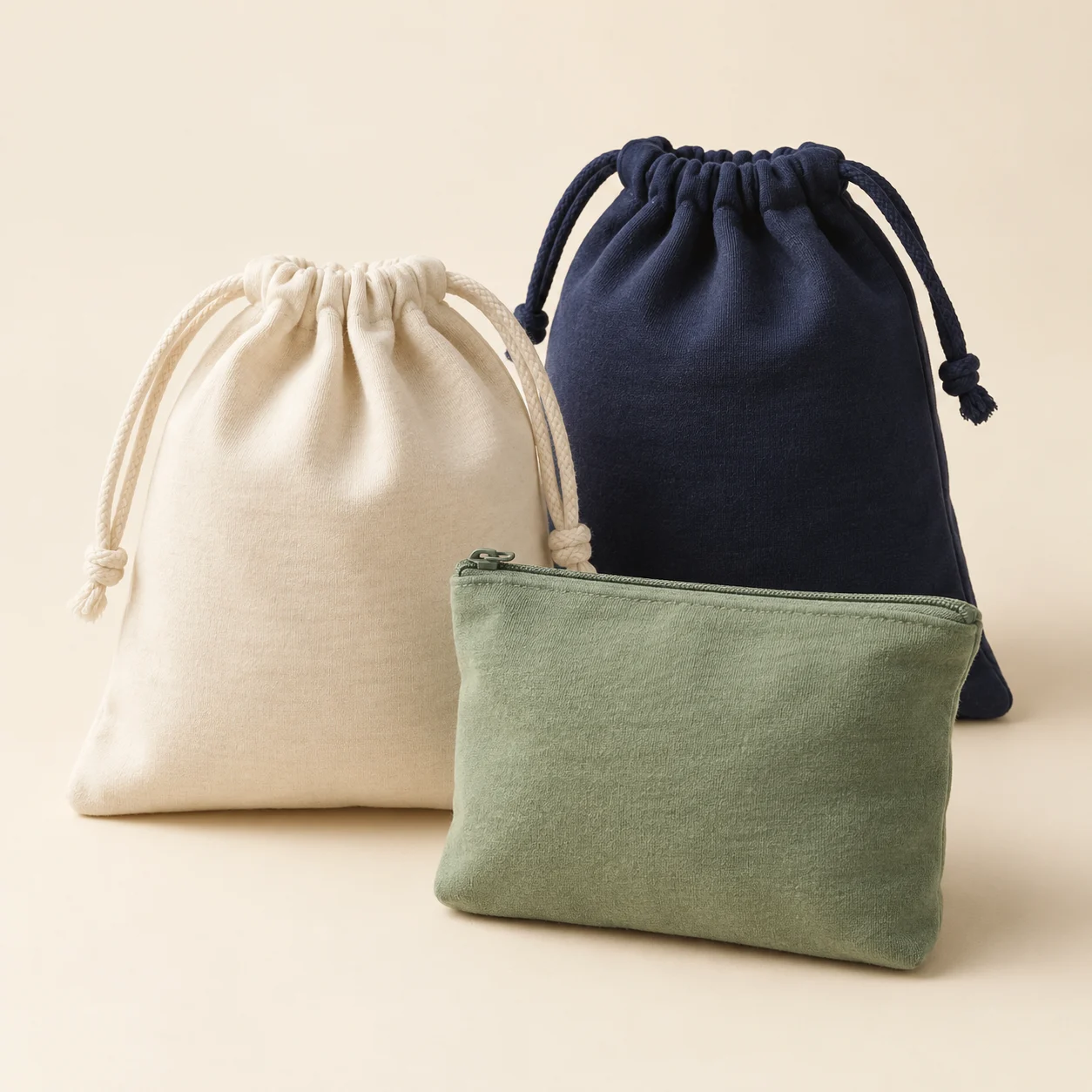 Cotton Jersey Drawstring Pouches