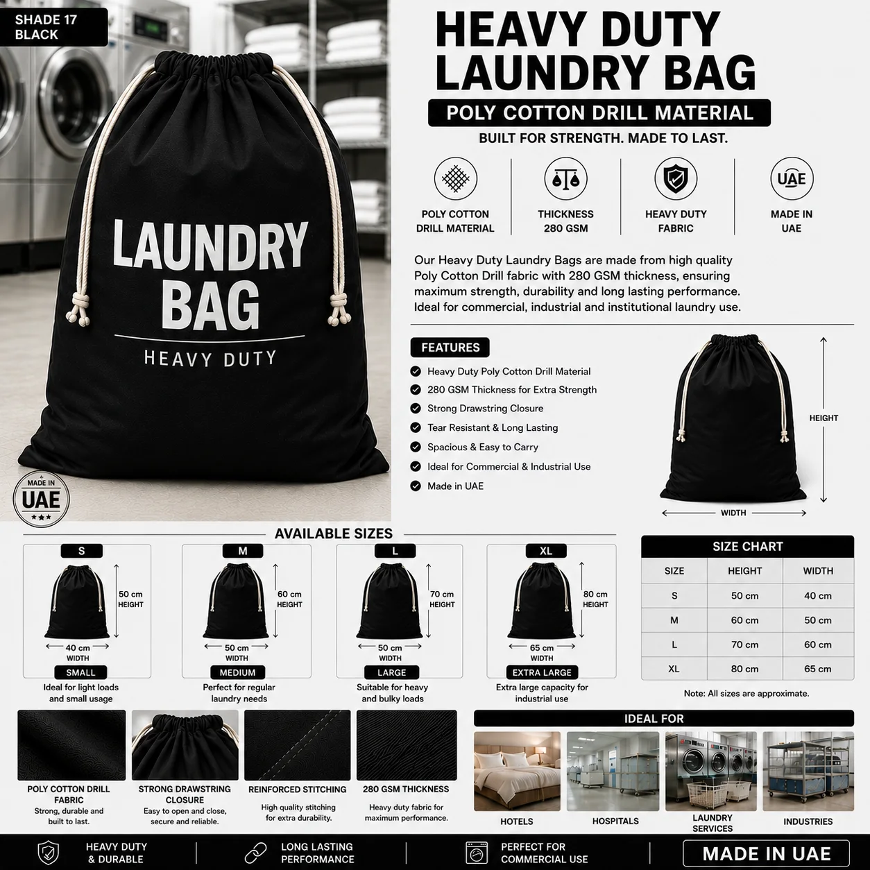 Dark Grey Heavy Duty Drill Hotel Laundry Bag Dark Grey Heavy Duty Drill Hotel Laundry Bag