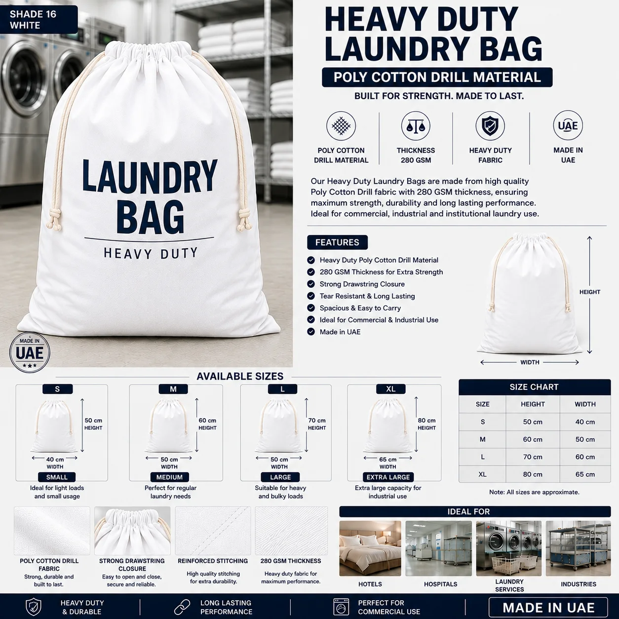 Dark Grey Heavy Duty Drill Housekeeping Laundry Bag Dark Grey Heavy Duty Drill Housekeeping Laundry Bag