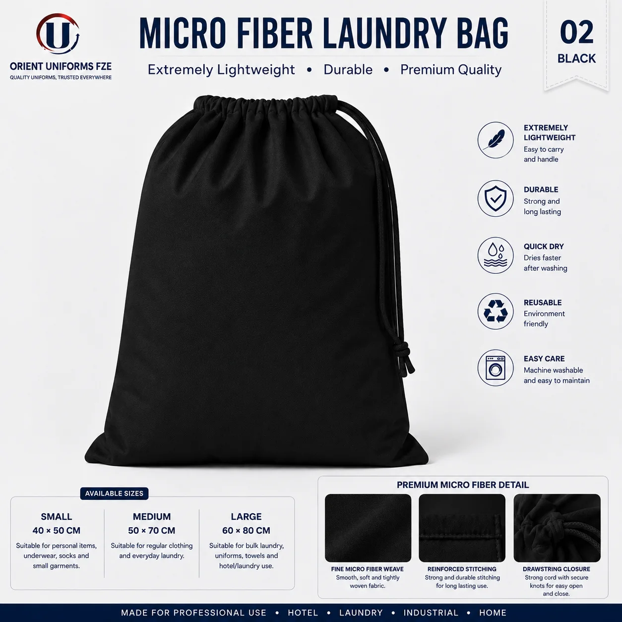 Dark Grey Microfiber Hotel Laundry Bag Dark Grey Microfiber Hotel Laundry Bag