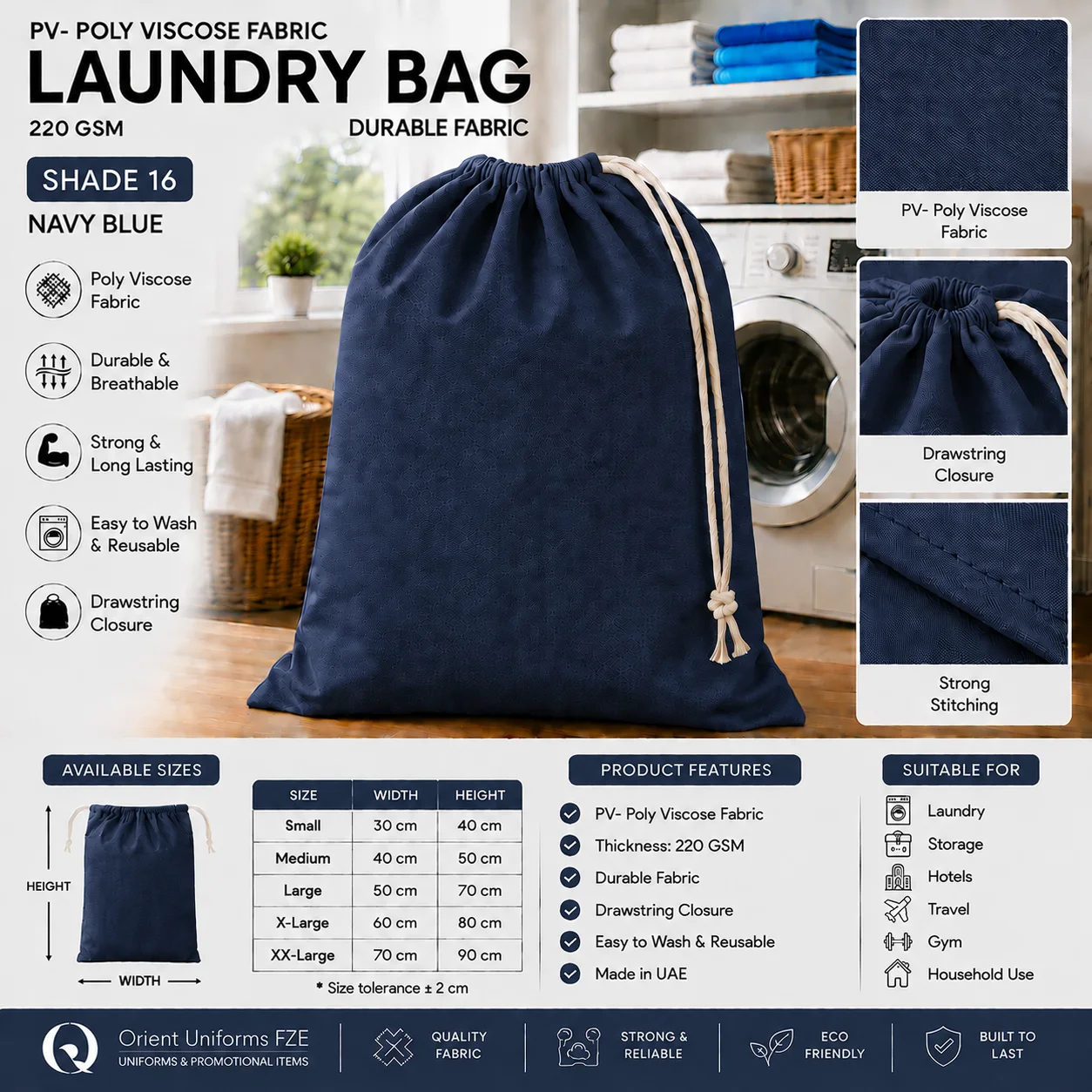 Dark Grey Poly Viscose Commercial Laundry Bag Dark Grey Poly Viscose Commercial Laundry Bag