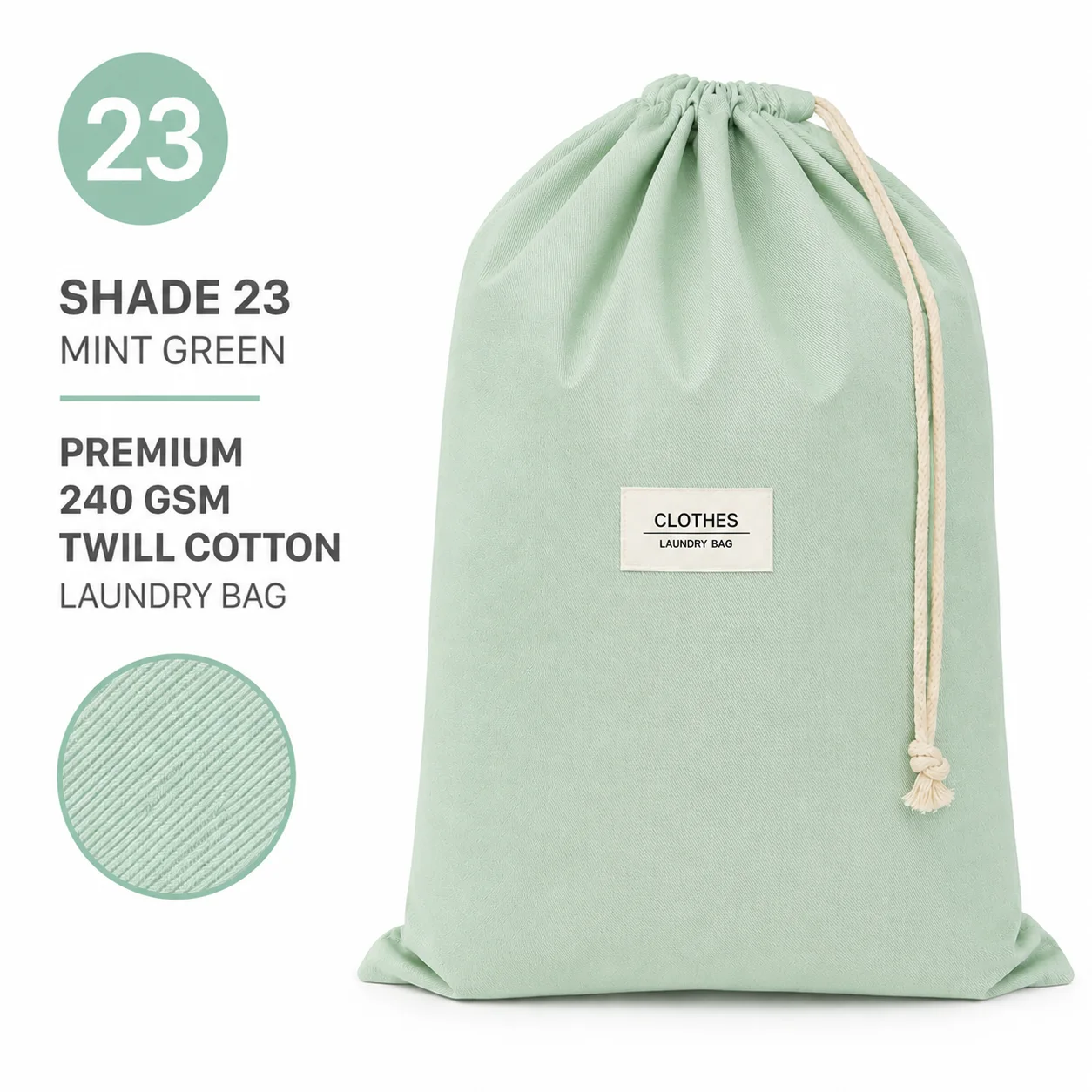 Light Grey Cotton Commercial Laundry Bag Light Grey Cotton Commercial Laundry Bag