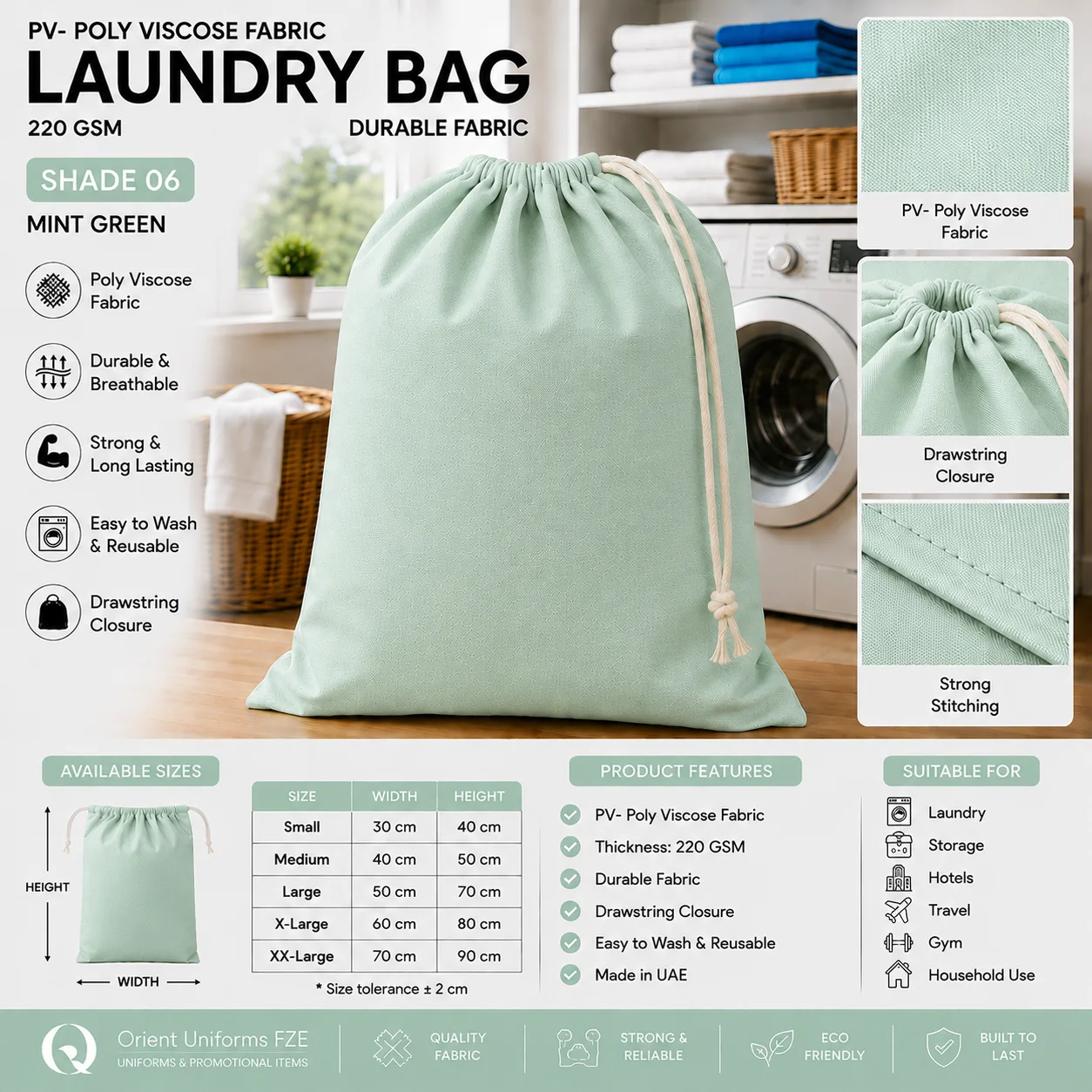 Light Grey Poly Viscose Guest Laundry Bag Light Grey Poly Viscose Guest Laundry Bag