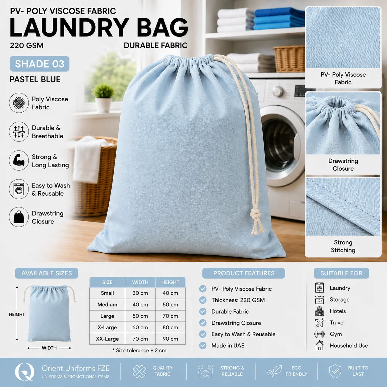 Light Grey Poly Viscose Hotel Laundry Bag Light Grey Poly Viscose Hotel Laundry Bag