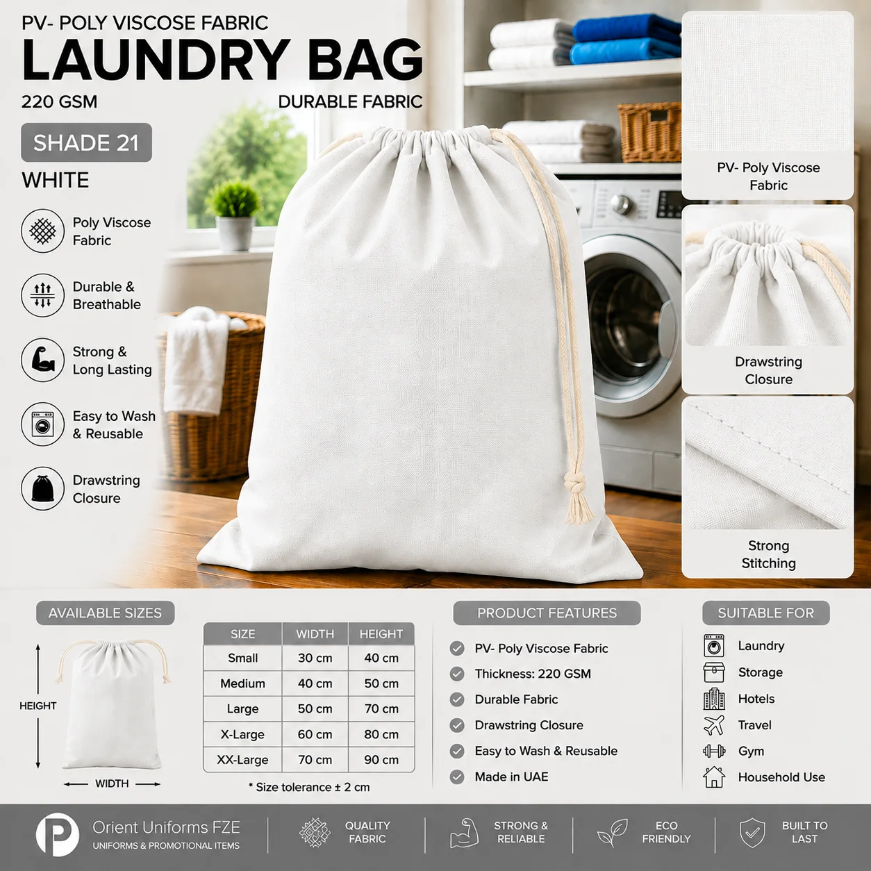 Light Grey Poly Viscose Housekeeping Laundry Bag Light Grey Poly Viscose Housekeeping Laundry Bag