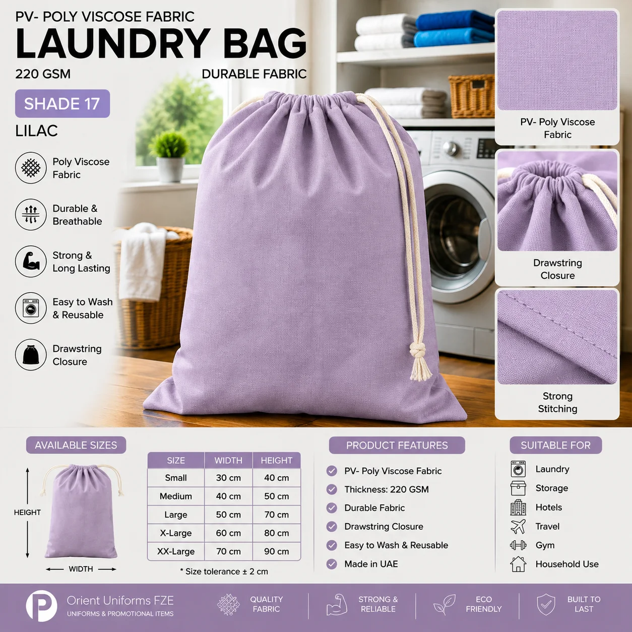 Light Grey Poly Viscose Staff Laundry Bag Light Grey Poly Viscose Staff Laundry Bag