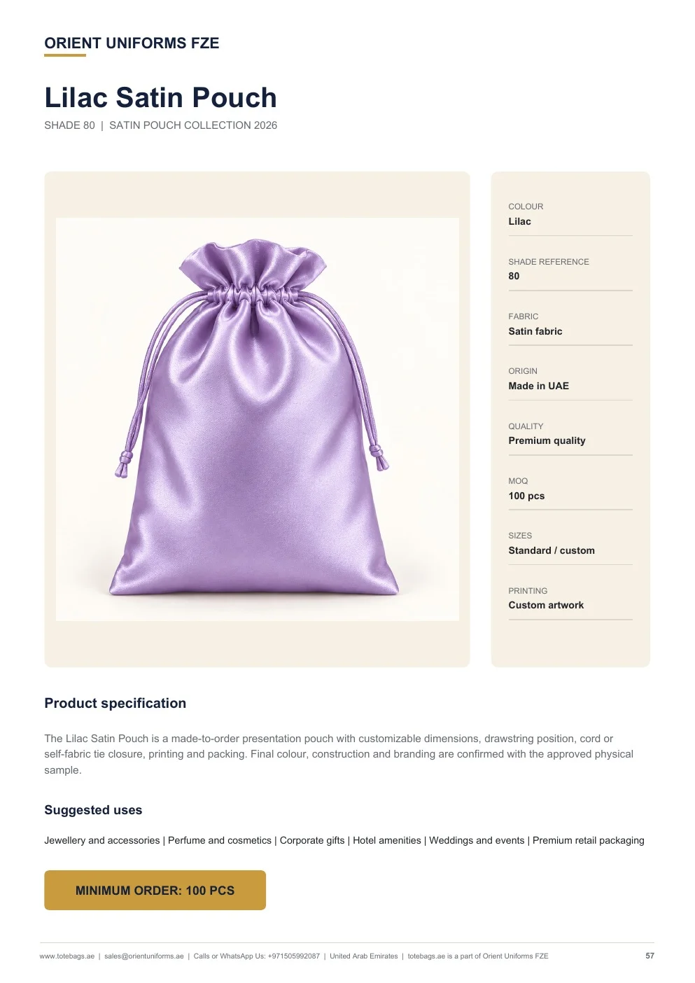 Lilac Satin Drawstring Pouches Lilac Satin Drawstring Pouches