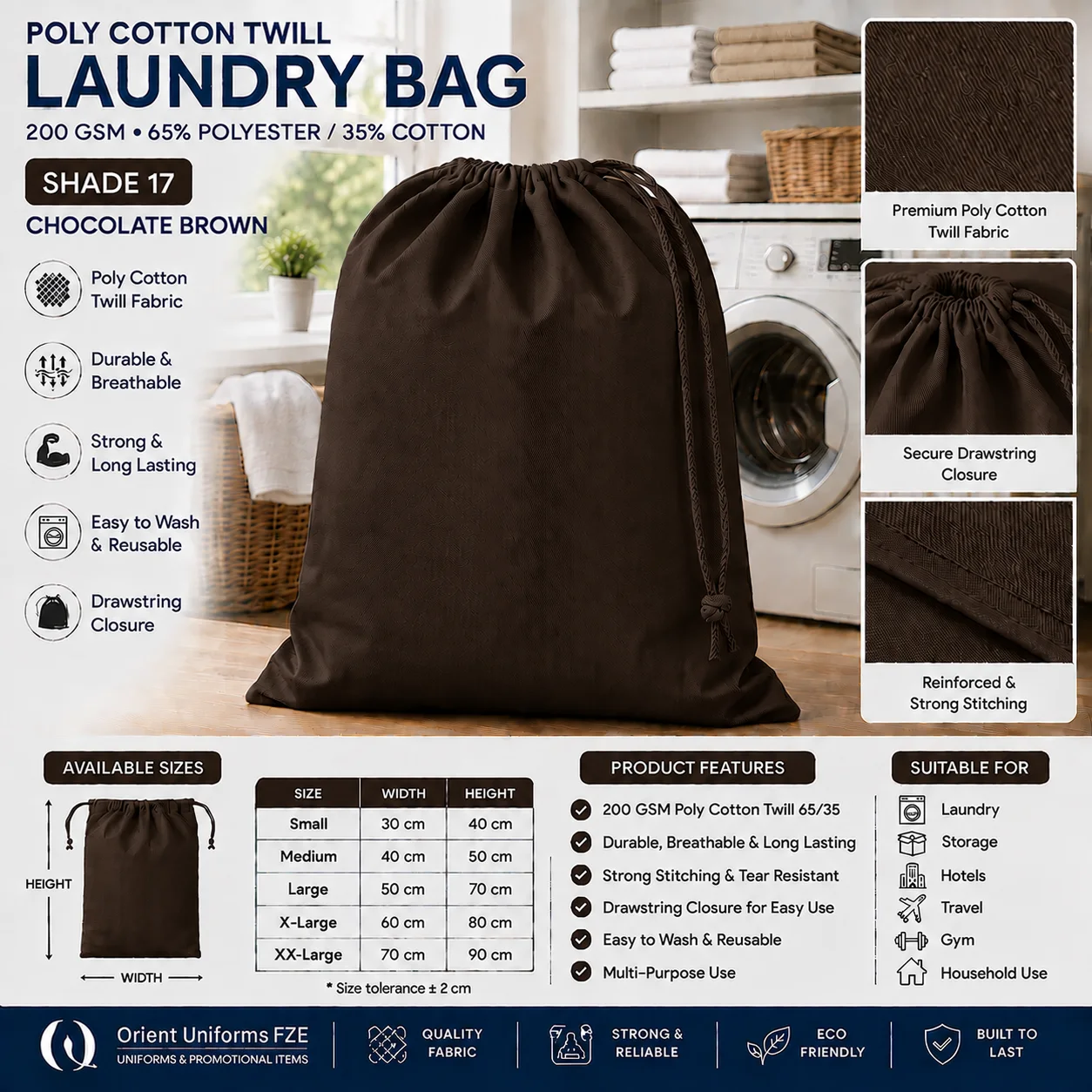 Orange Poly Cotton Commercial Laundry Bag Orange Poly Cotton Commercial Laundry Bag