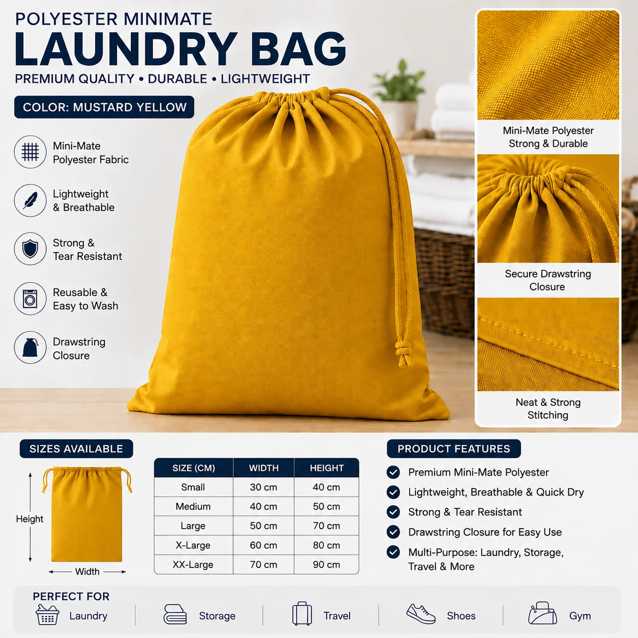 Orange Polyester Hotel Laundry Bag Orange Polyester Hotel Laundry Bag