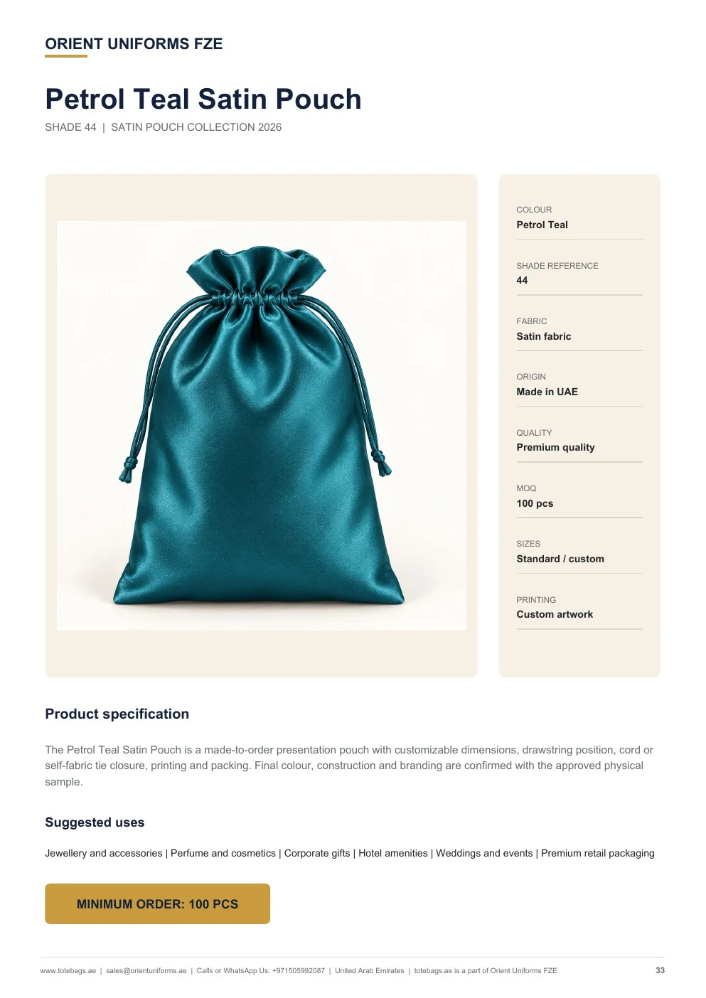 Petrol Teal Satin Drawstring Pouches Petrol Teal Satin Drawstring Pouches