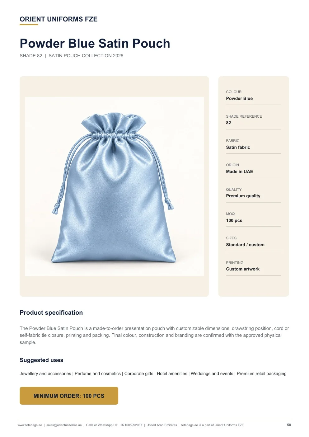 Powder Blue Satin Drawstring Pouches Powder Blue Satin Drawstring Pouches