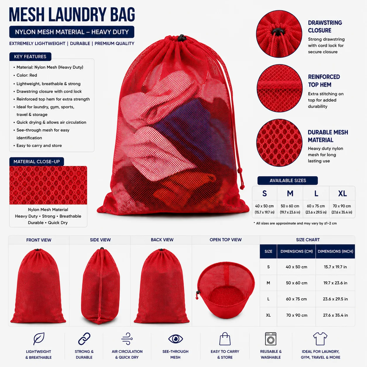 Red Mesh Commercial Laundry Bag Red Mesh Commercial Laundry Bag