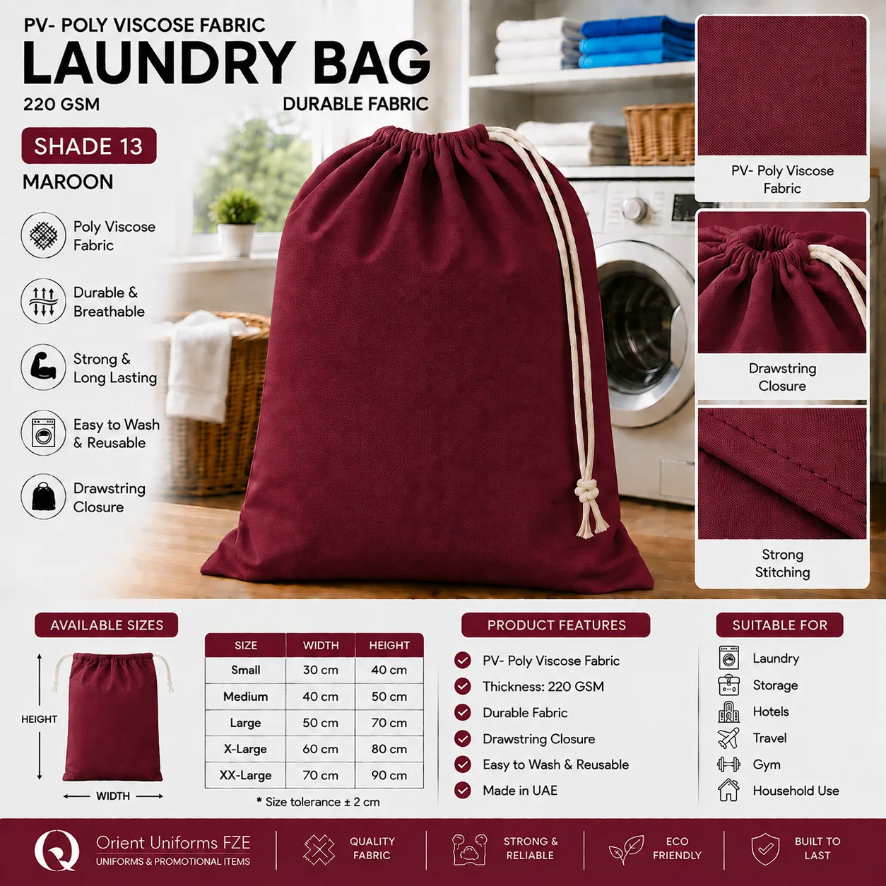 Red Poly Viscose Commercial Laundry Bag Red Poly Viscose Commercial Laundry Bag