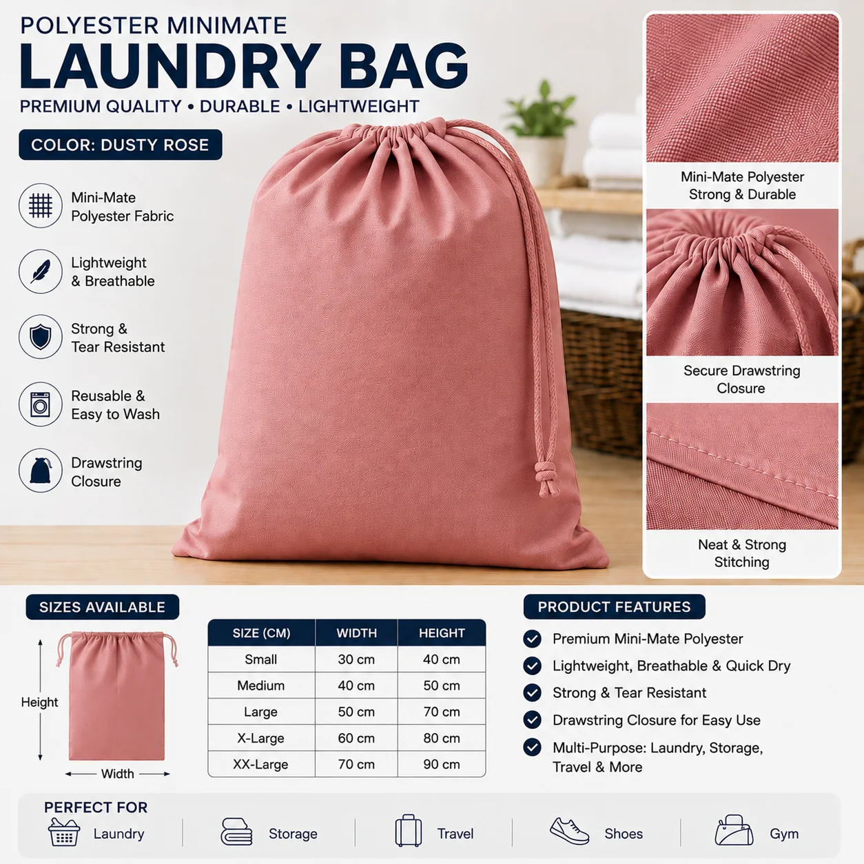 Red Polyester Guest Laundry Bag Red Polyester Guest Laundry Bag
