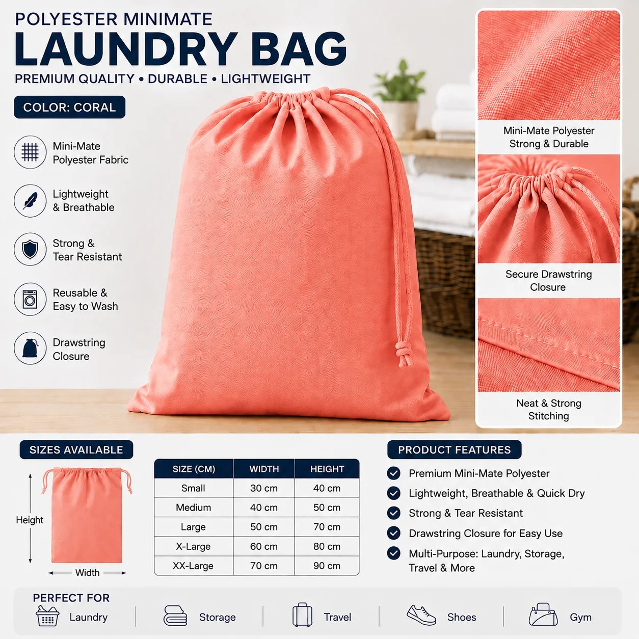 Red Polyester Hotel Laundry Bag Red Polyester Hotel Laundry Bag