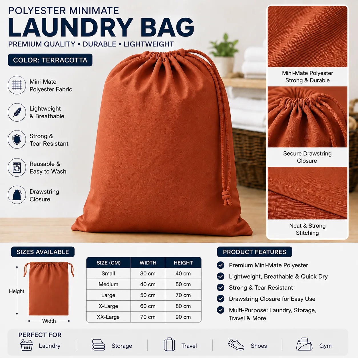 Red Polyester Housekeeping Laundry Bag Red Polyester Housekeeping Laundry Bag