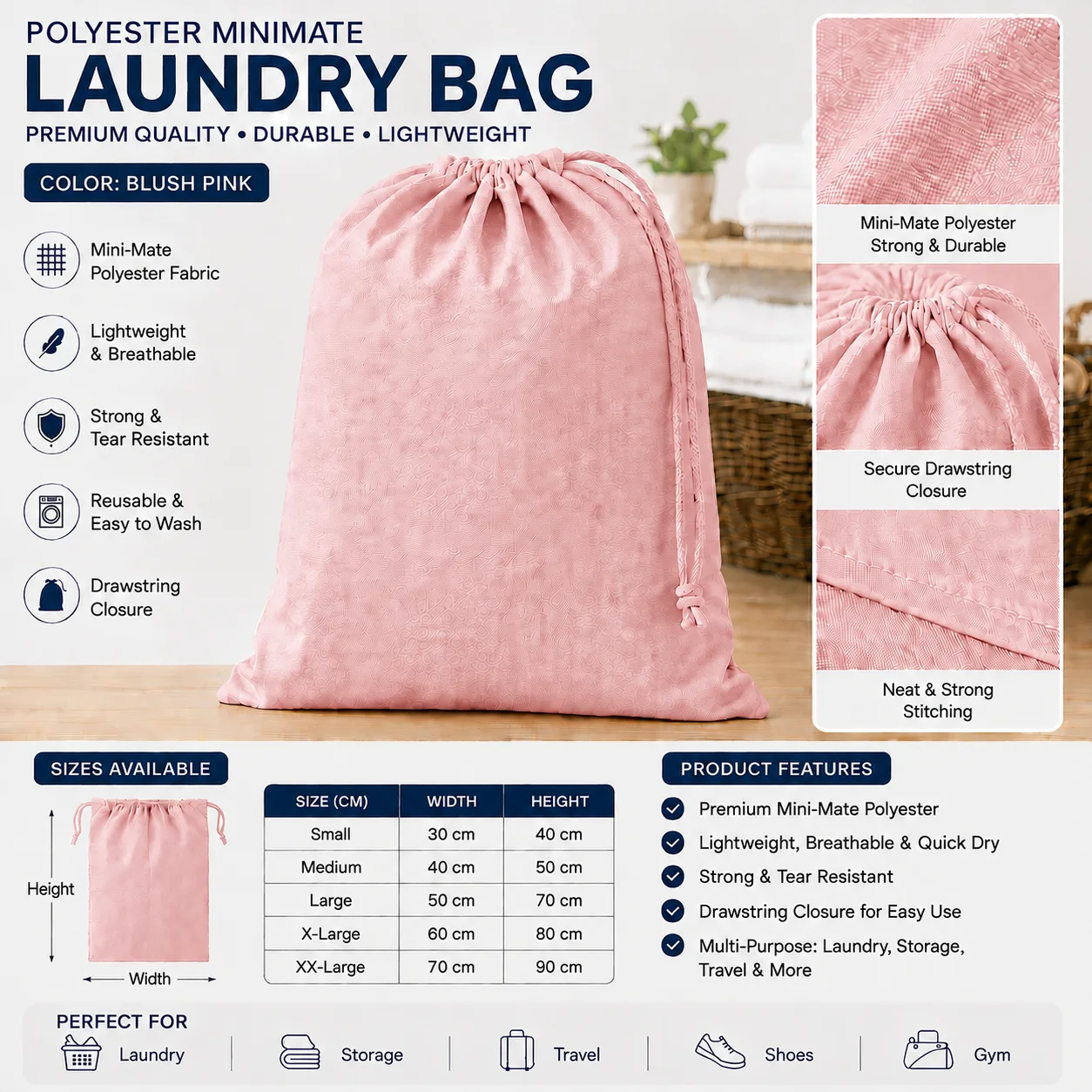 Red Polyester Linen Collection Bag Red Polyester Linen Collection Bag