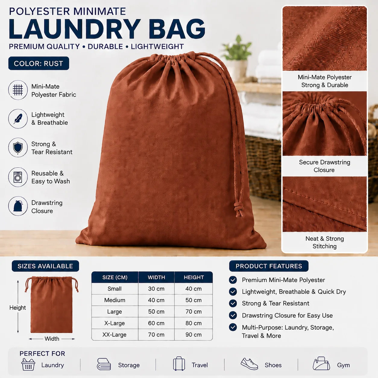 Red Polyester Staff Laundry Bag Red Polyester Staff Laundry Bag