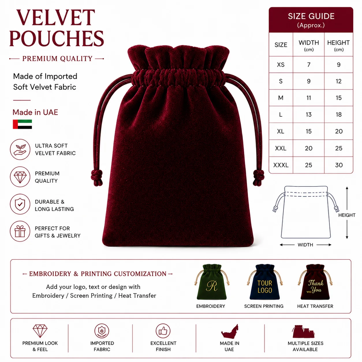 Red velvet gift pouch