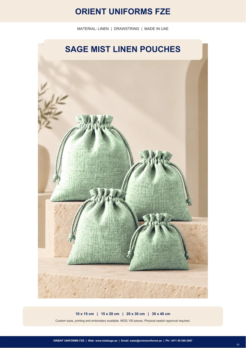 Sage Mist Linen Drawstring Pouches Sage Mist Linen Drawstring Pouches