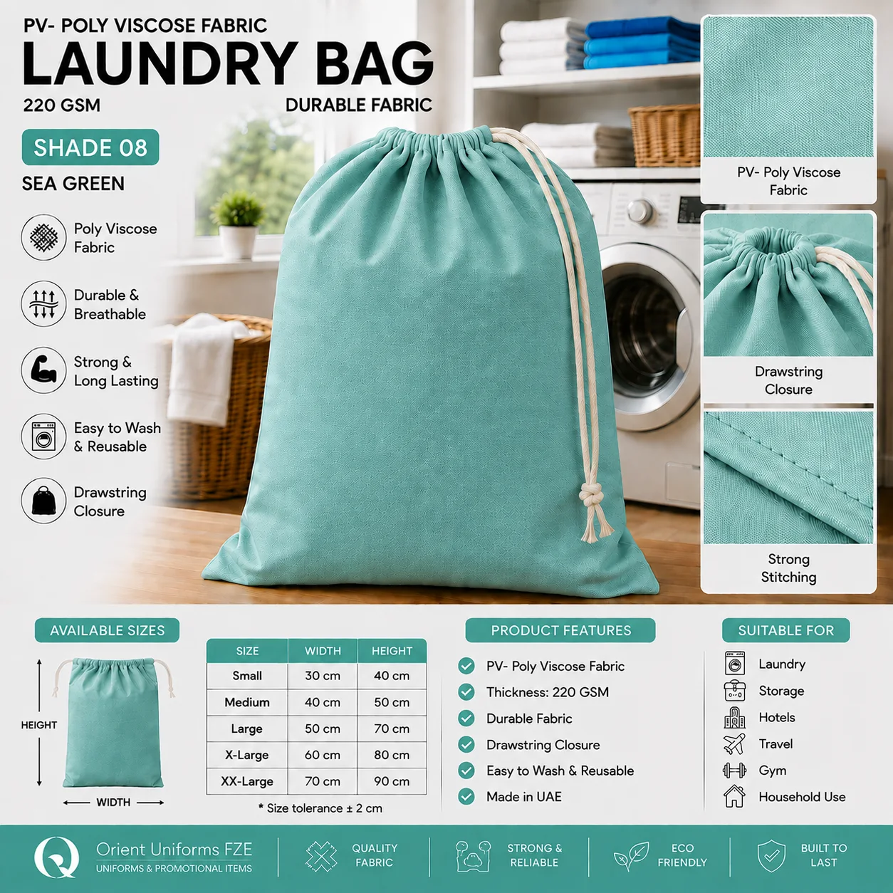Teal Poly Viscose Commercial Laundry Bag Teal Poly Viscose Commercial Laundry Bag