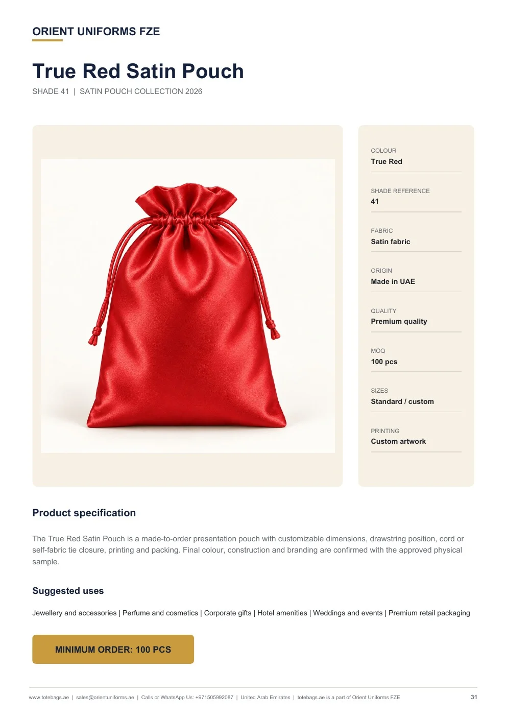 True Red Satin Drawstring Pouches True Red Satin Drawstring Pouches