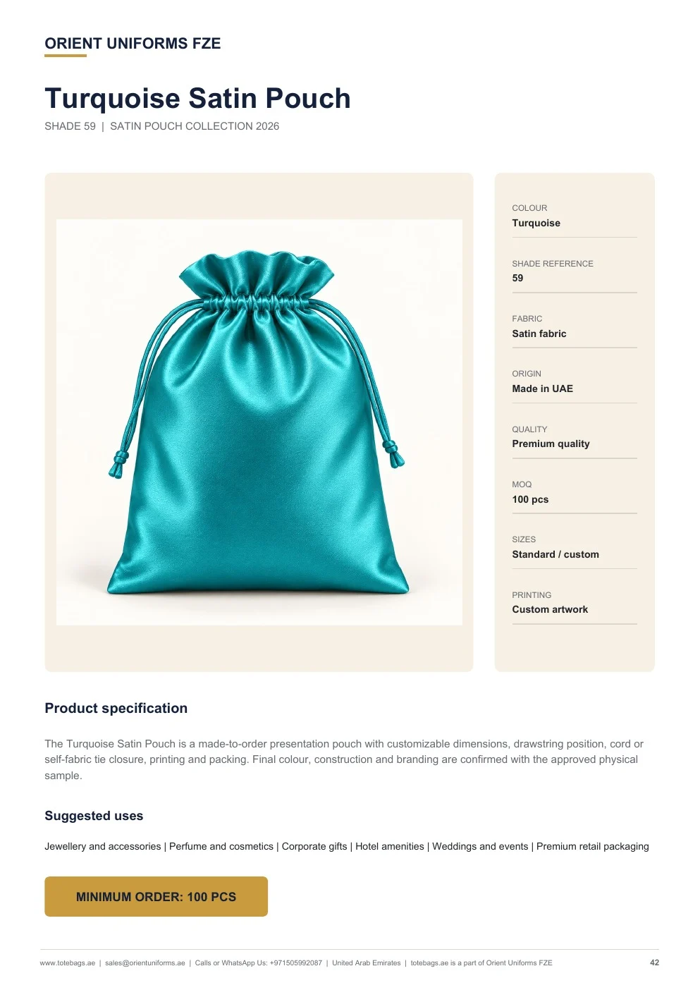 Turquoise Satin Drawstring Pouches Turquoise Satin Drawstring Pouches