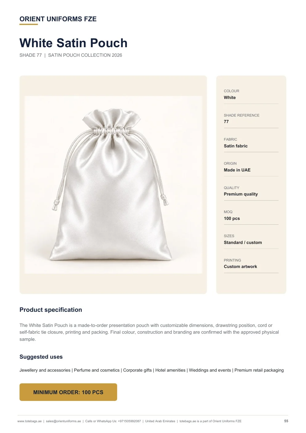 White Satin Drawstring Pouches White Satin Drawstring Pouches