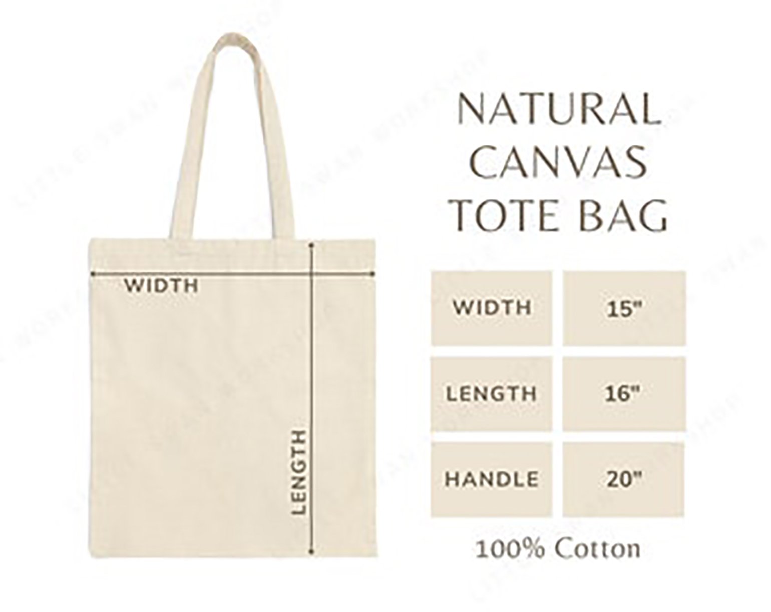 standard tote bags sizes